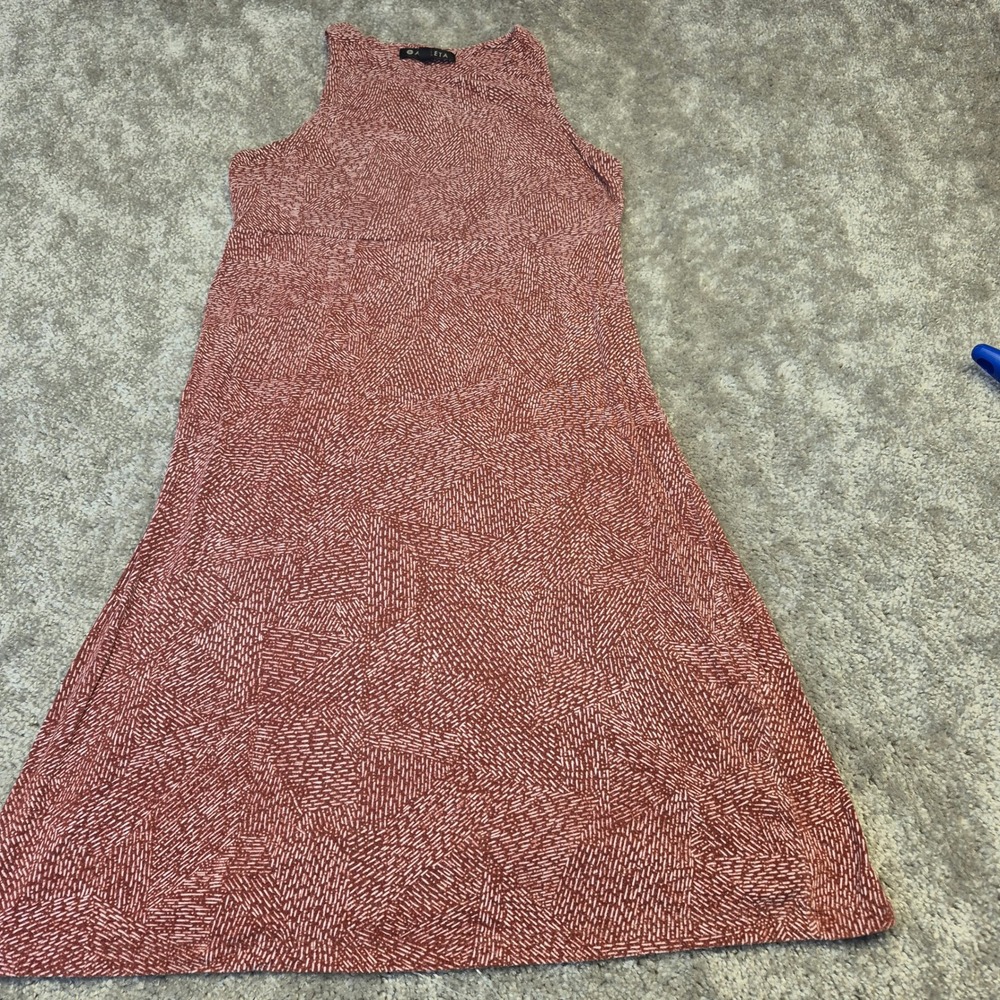 Athleta Women Rust‎ Geometric Tank Sleeveless Modal Blend Midi Dress Small